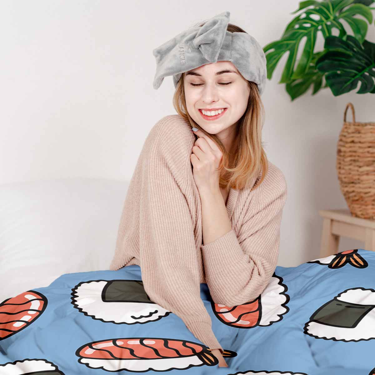 Set de ropa de cama con mantas terapéuticas y sashimi