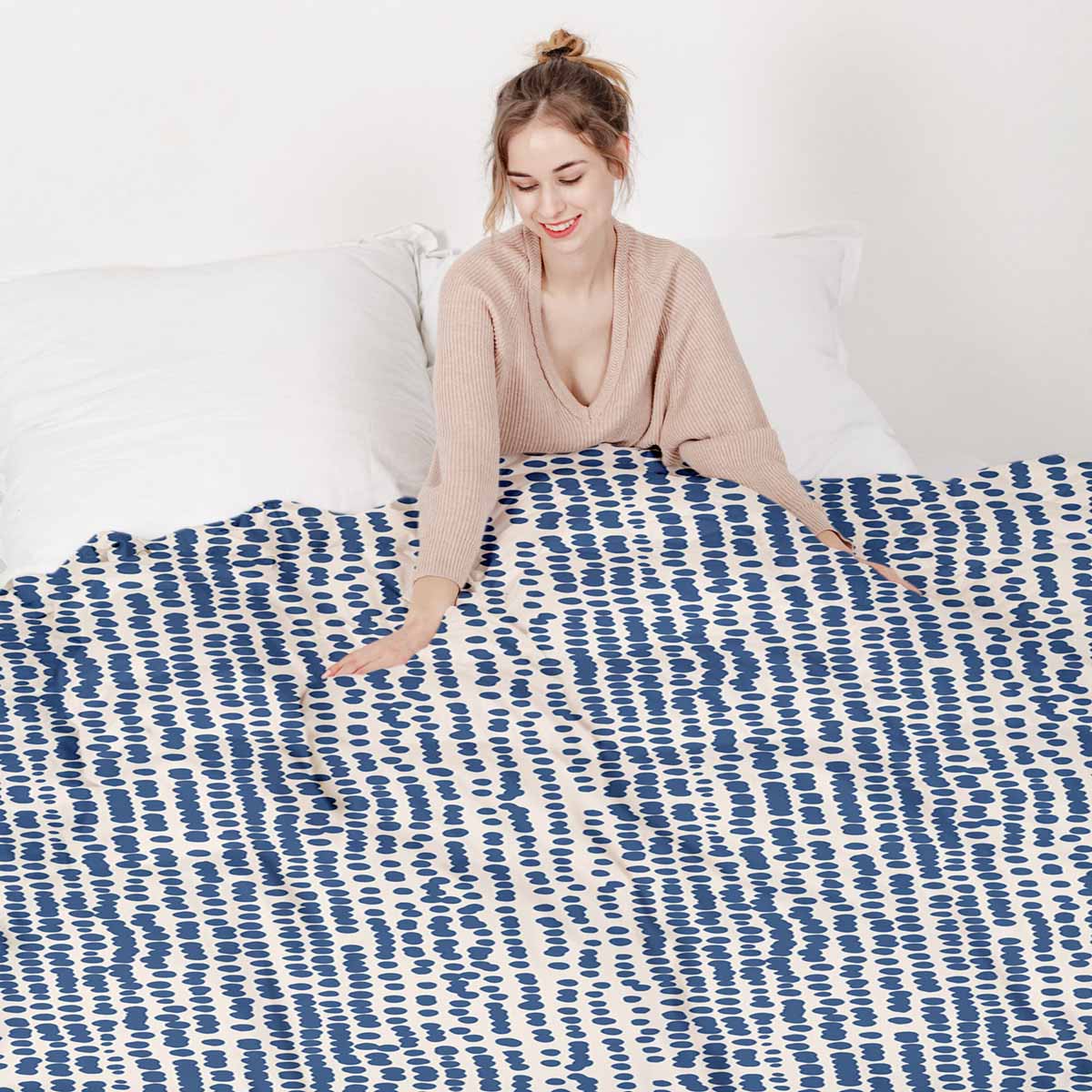 Manta terapéutica original - Funda de algodón con puntos azules