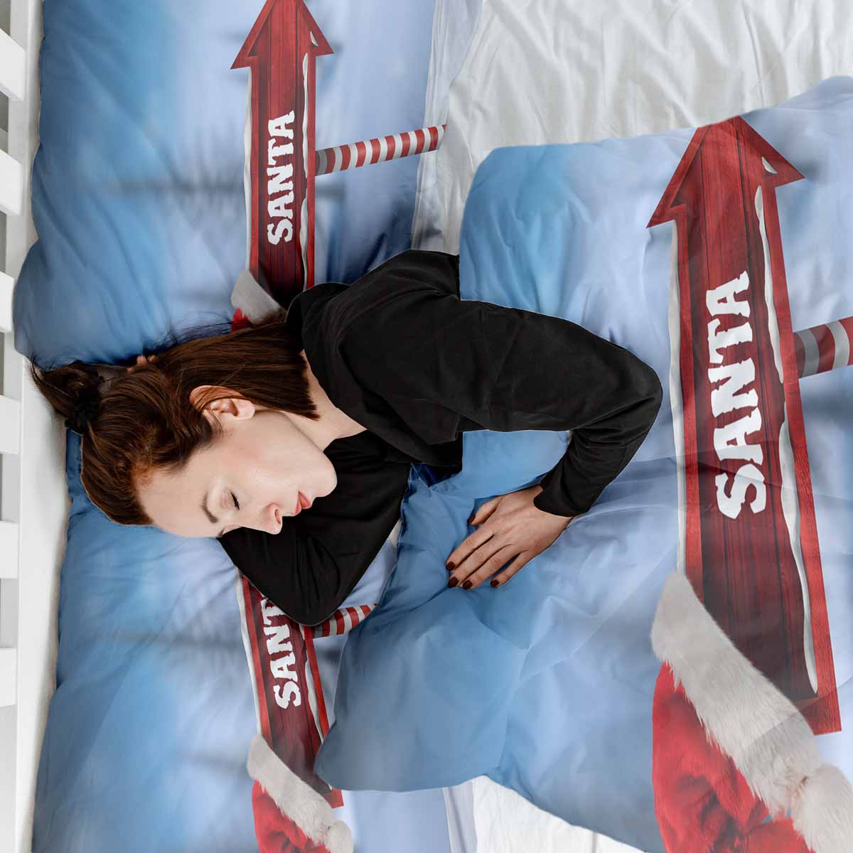 Set de ropa de cama con manta terapéutica y Santa