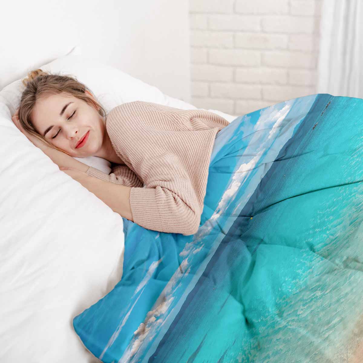Juego de ropa de cama con manta terapéutica Fernweh