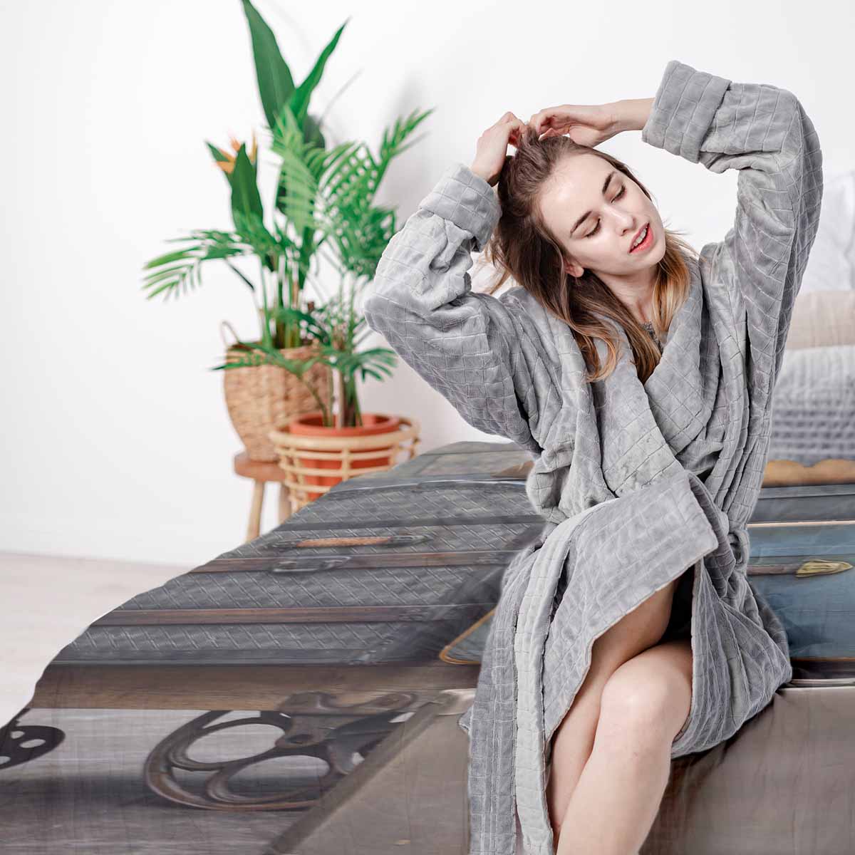 Set de ropa de cama con mantas terapéuticas y cajas