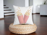 Almohada de salud blanca con palomitas de maíz