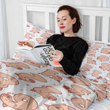 Juego de ropa de cama de mantas terapéuticas blanco con números y cerdos