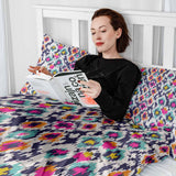 Set de ropa de cama para terapia con estampado de leopardo colorido