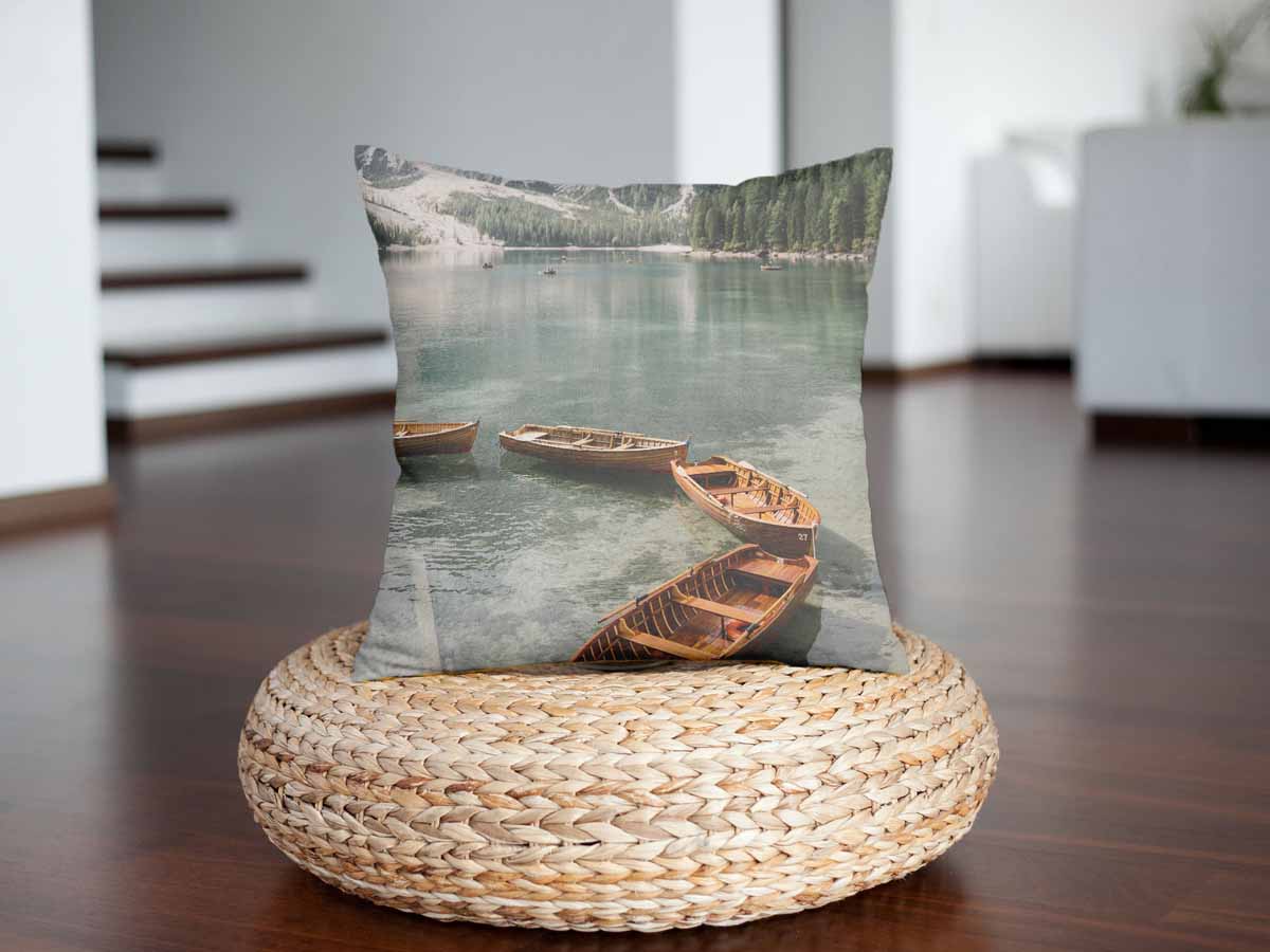 Almohada de salud lago con botes