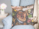 Almohada de salud con plato de salchichas