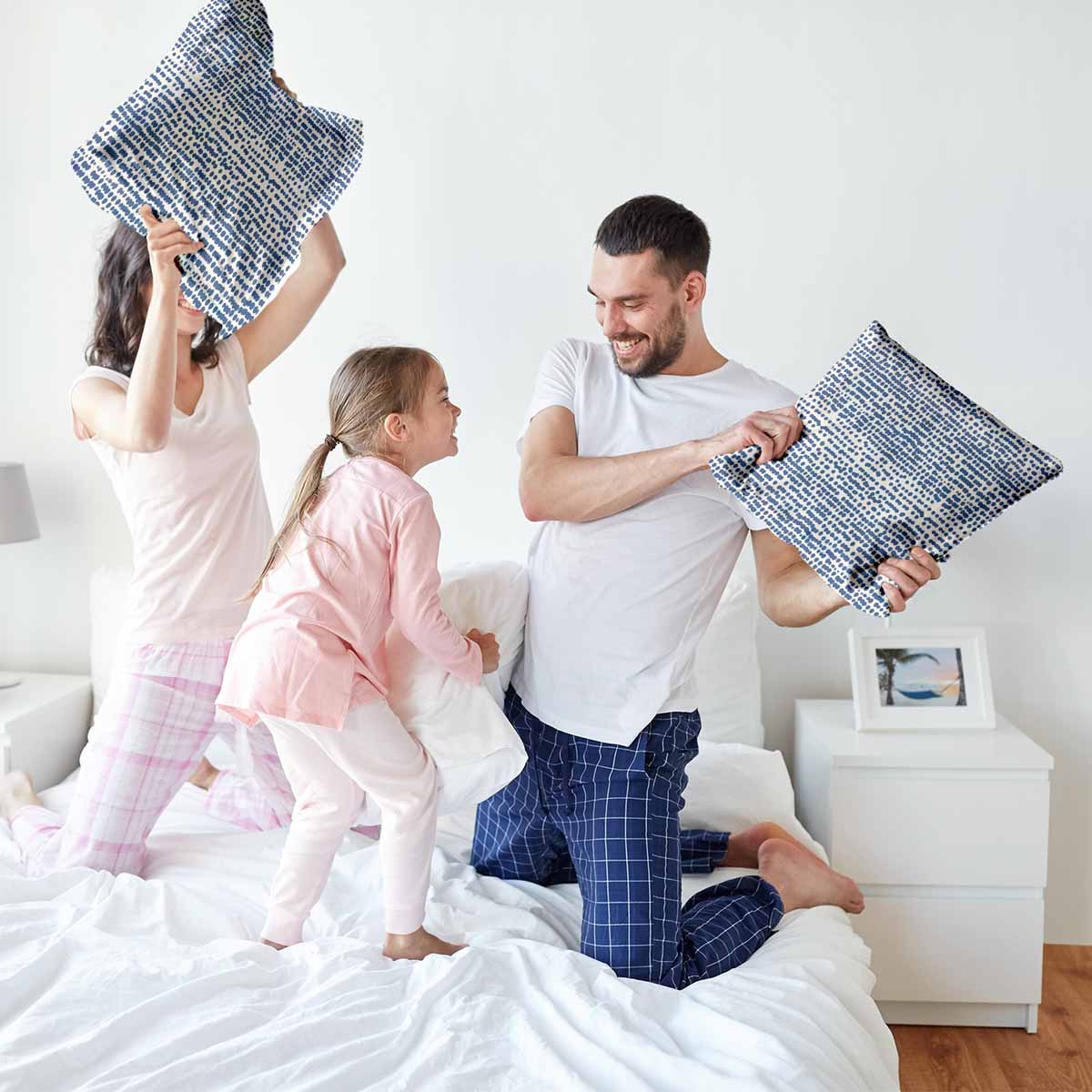 Almohada de salud con puntos azules