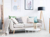 Almohada de salud naranja beige a cuadros