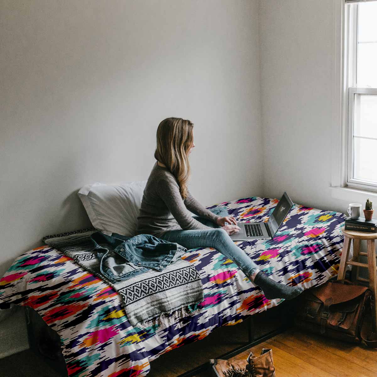 Set de ropa de cama para terapia colorido con estampado de leopardo