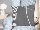 Almohada de salud gris oscuro con rayas blancas