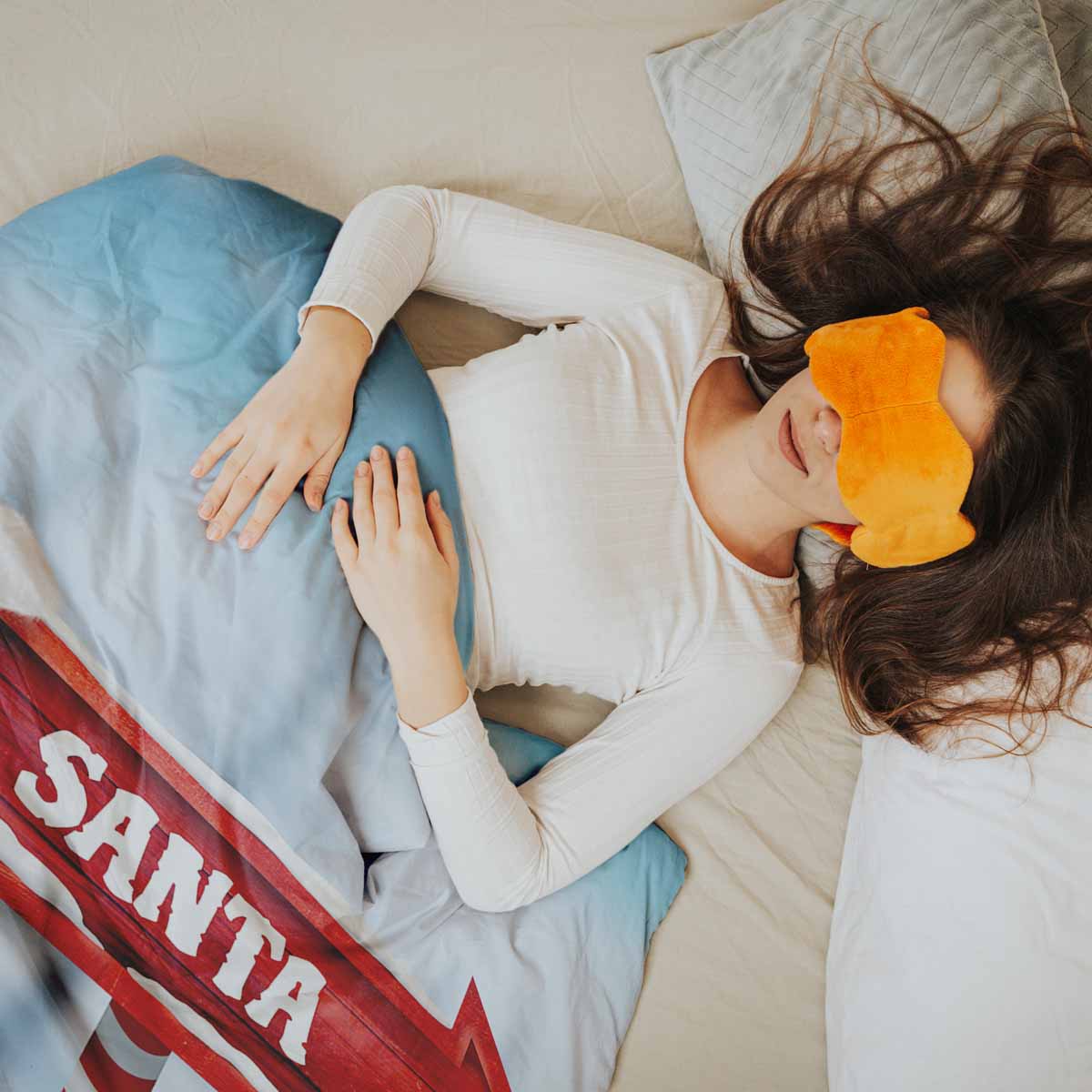 Set de ropa de cama con manta terapéutica y Santa