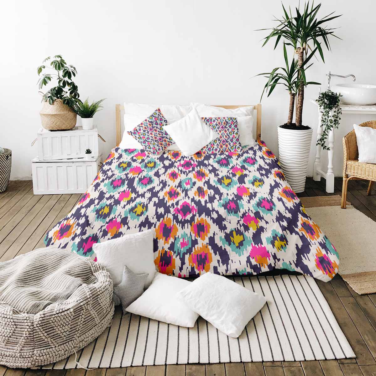 Set de ropa de cama para terapia colorido con estampado de leopardo