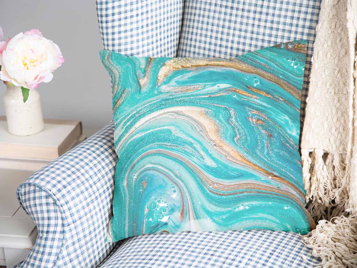 Almohada de salud mármol turquesa