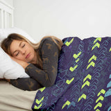 Juego de ropa de cama con manta terapéutica azul oscuro con flechas