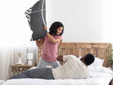 Almohada de salud gris oscuro con rayas blancas