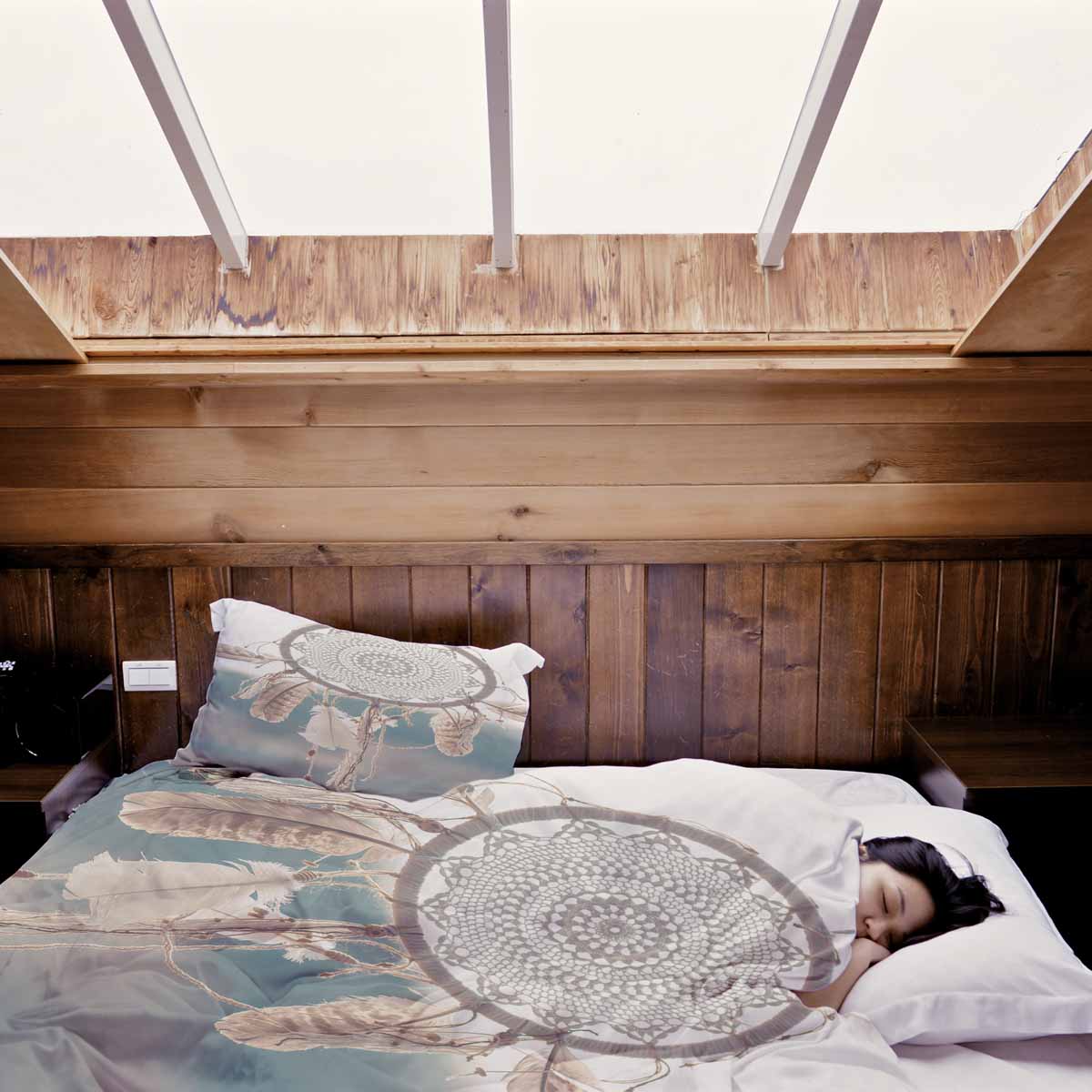 Set de ropa de cama con manta terapéutica y atrapasueños