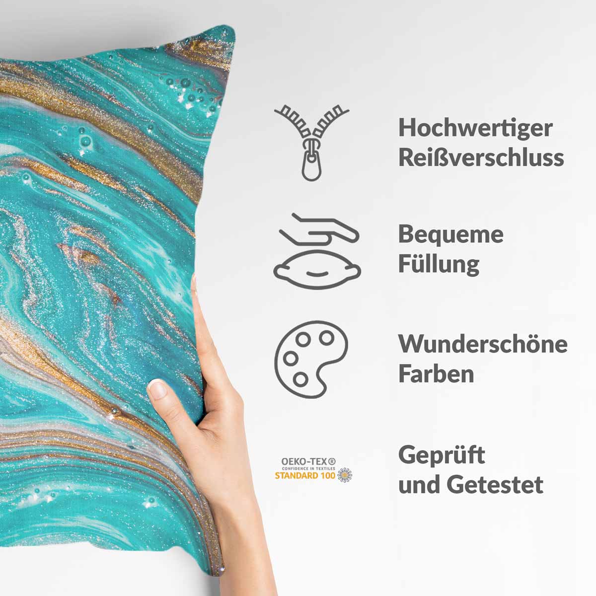 Almohada de salud mármol turquesa