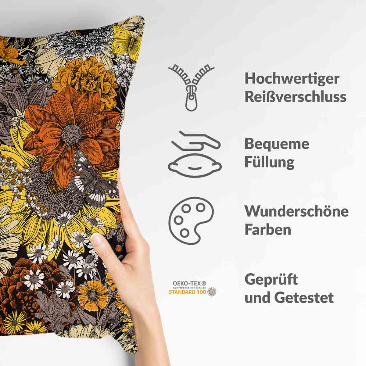 Almohada de salud flores amarillas