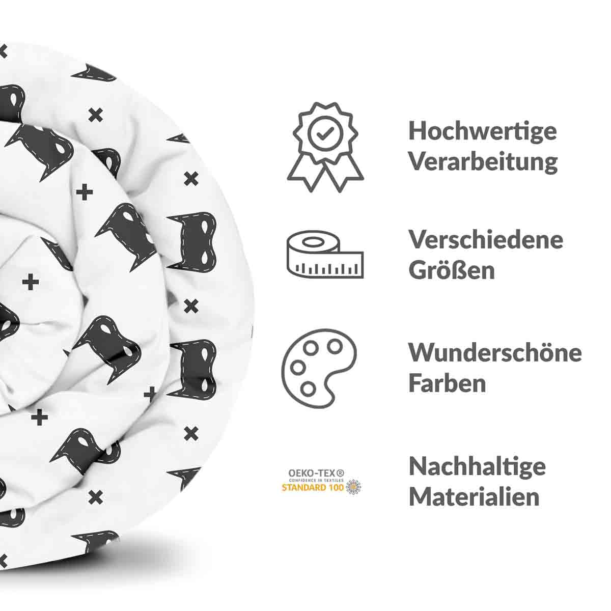 Juego de ropa de cama con manta terapéutica blanca con máscara de gato