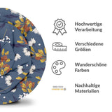 Set de ropa de cama con manta terapéutica azul con ramo de flores