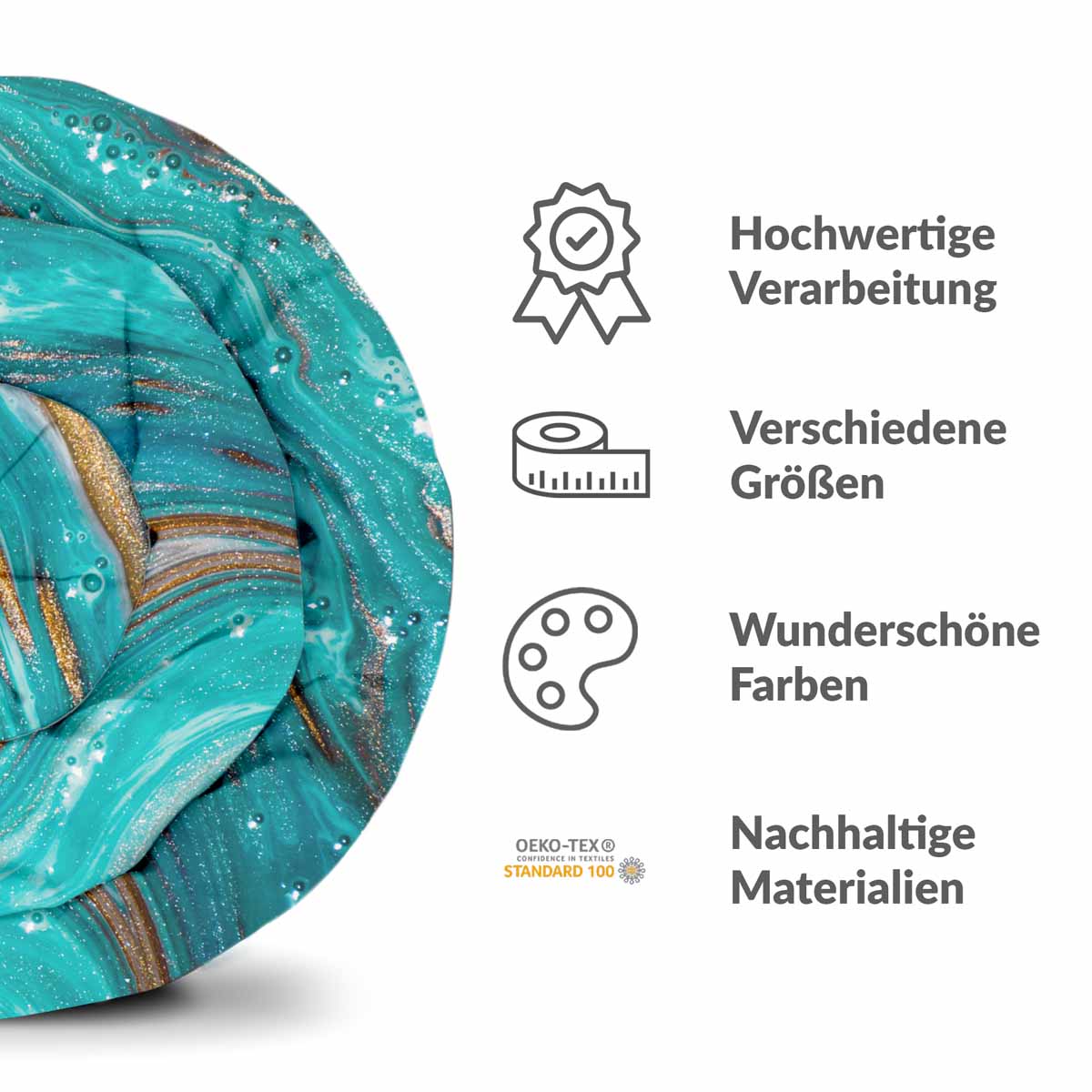 Manta terapéutica original - Funda de algodón mármol turquesa