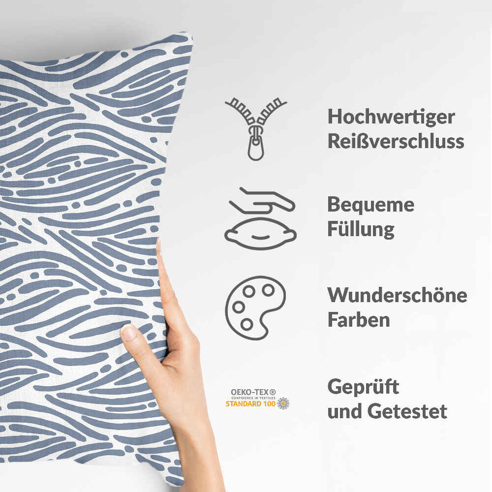 Almohada de salud patrón ondulado azul