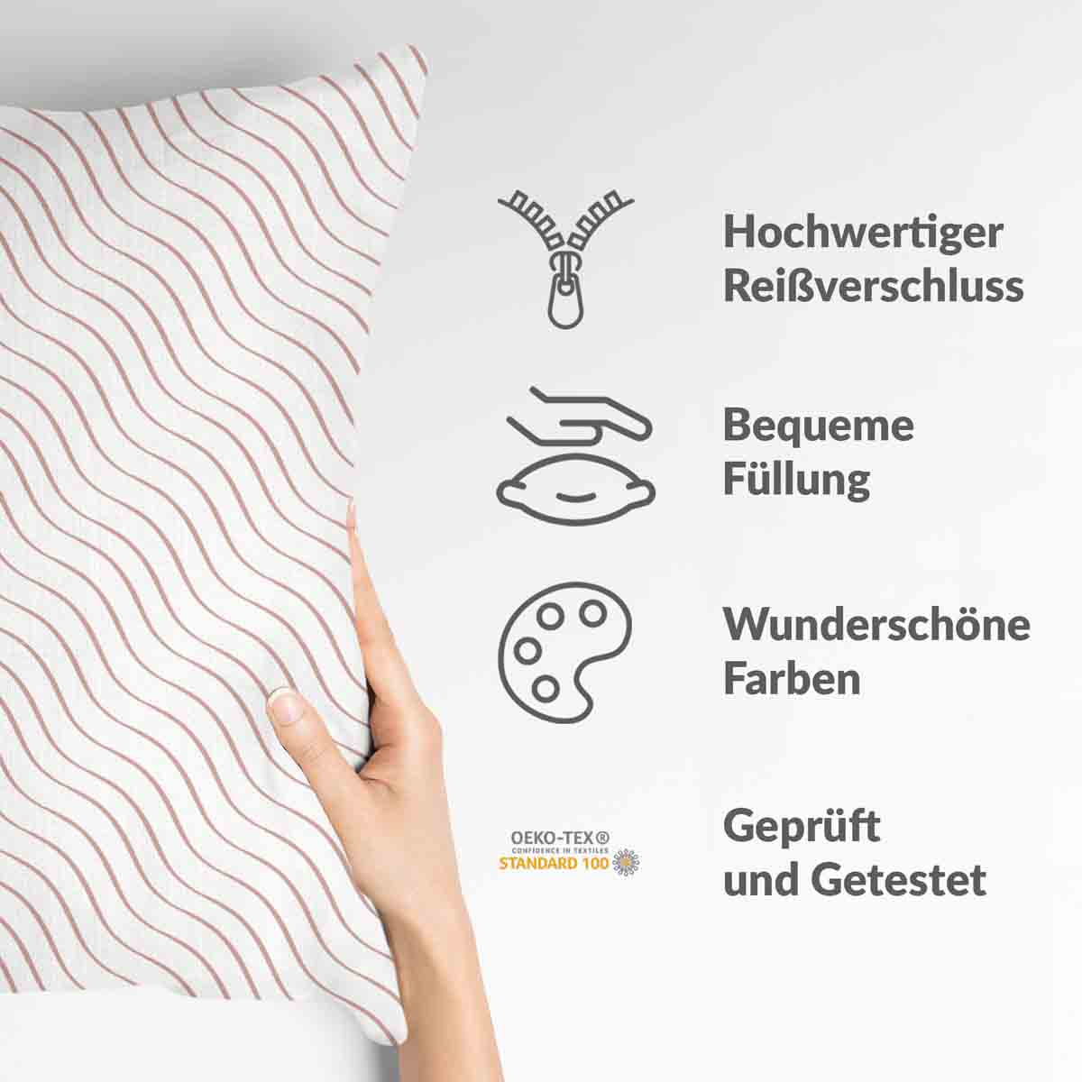 Almohada de salud rosa ondas