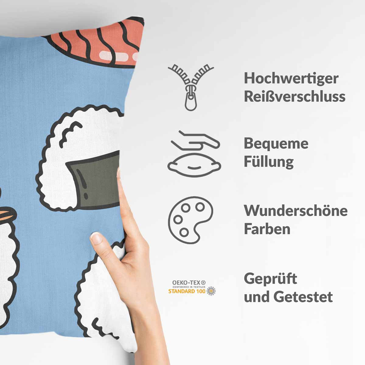 Almohada de salud con sashimi