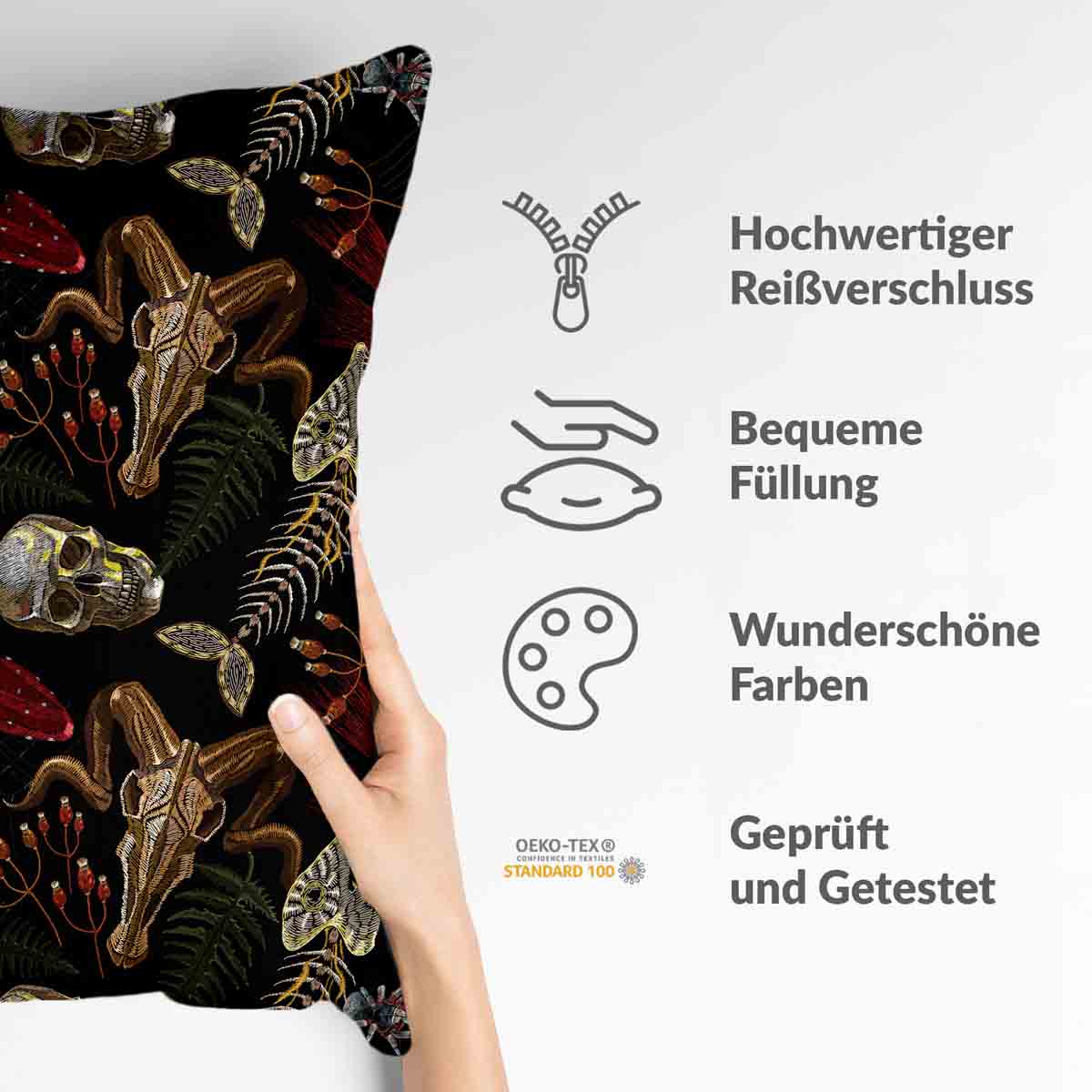 Almohada de salud Halloween esqueleto