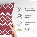 Almohada de salud con patrón navideño rojo