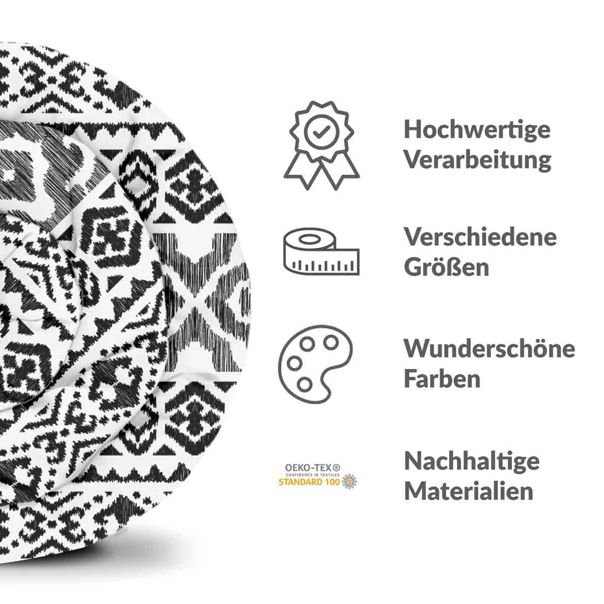 Juego de ropa de cama con mantas terapéuticas y formas negras