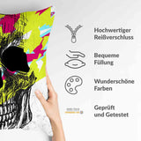 Almohada de salud calavera colorida