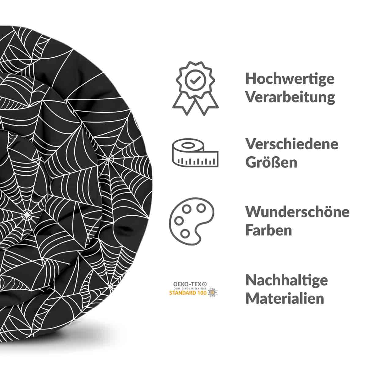 Juego de ropa de cama con manta terapéutica negra con telaraña