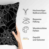 Almohada de salud negra con telaraña