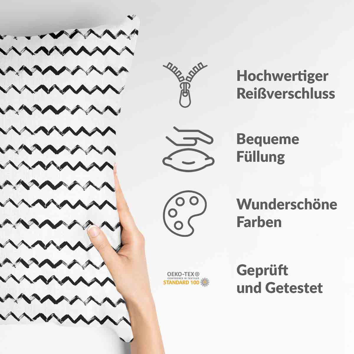 Almohada de salud blanca Zigzag