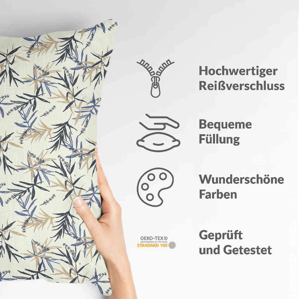 Almohada de salud con patrón de hojas beige