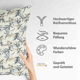 Almohada de salud con patrón de hojas beige