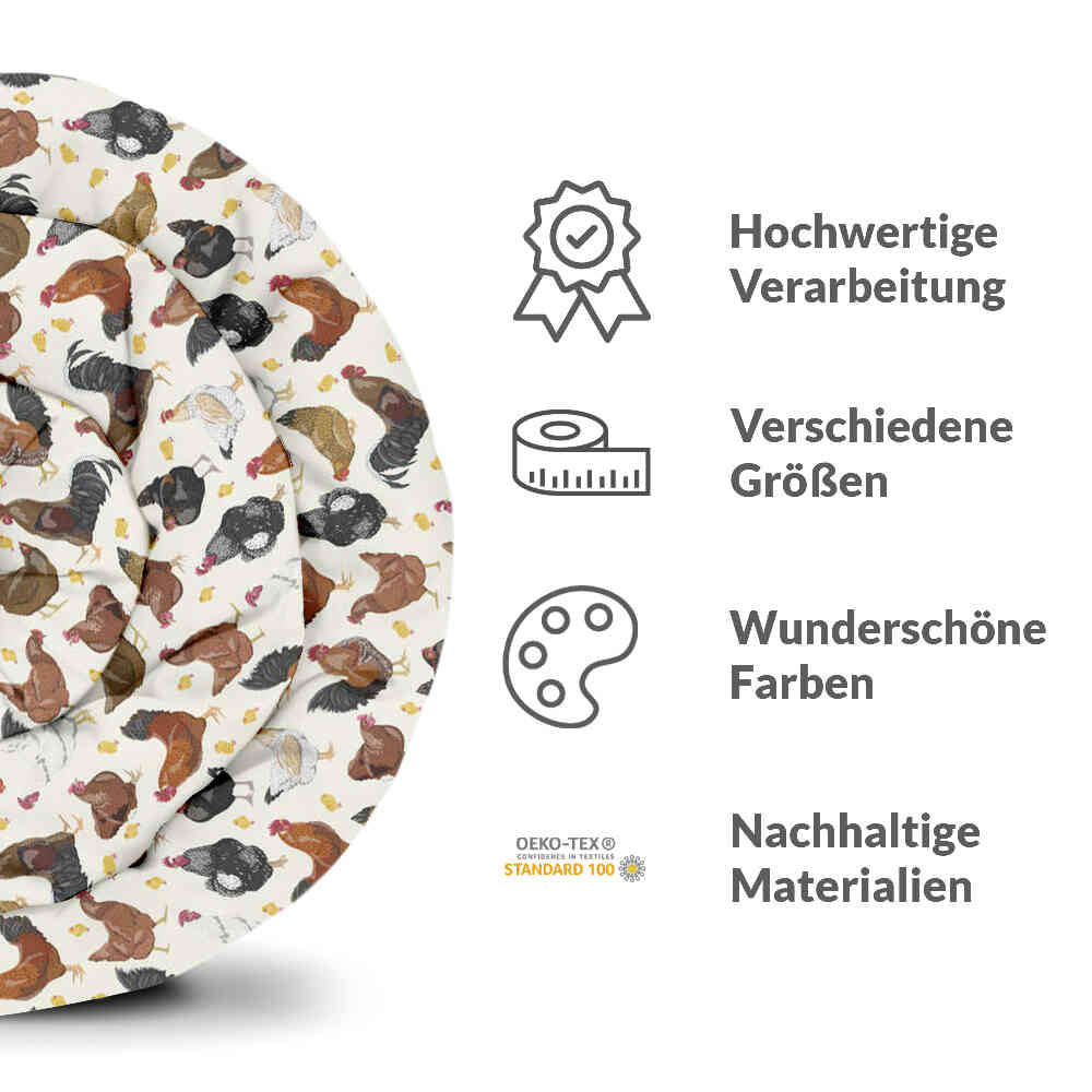 Set de ropa de cama de mantas terapéuticas blancas con muchas gallinas