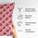 Almohada de salud rosa con fresas