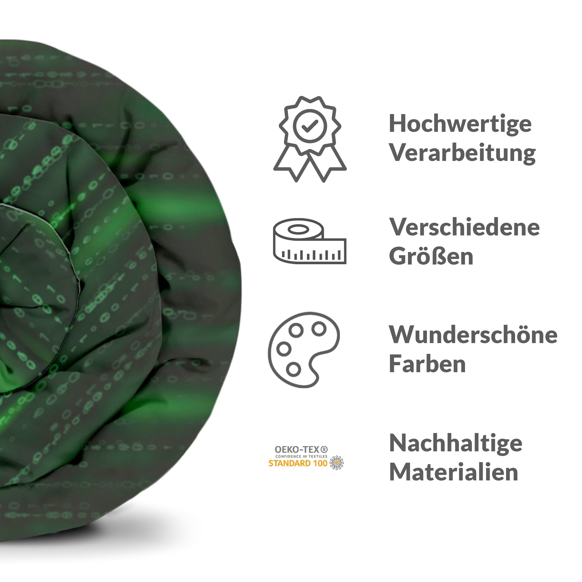 Set de ropa de cama con manta terapéutica Código numérico verde