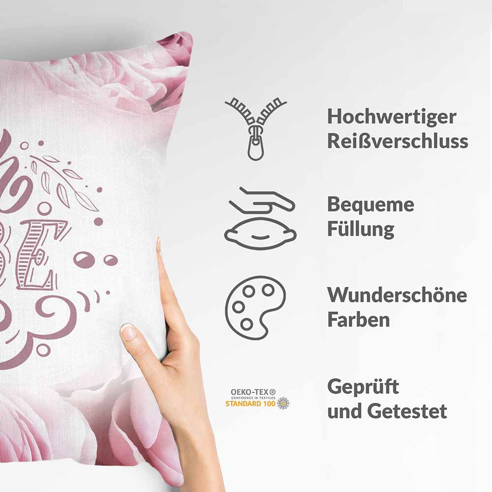 Almohada de salud rosa te amo