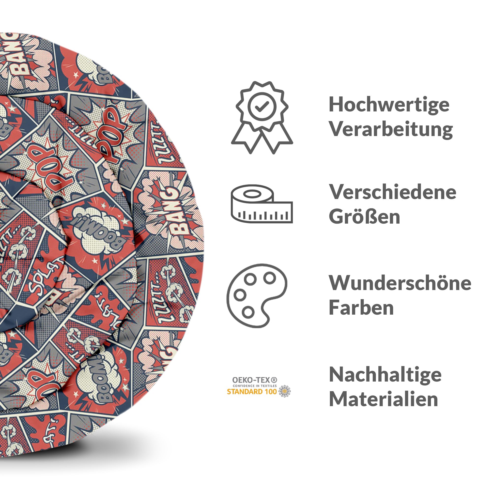 Set de ropa de cama con manta terapéutica rojo con cómic