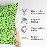 Almohada de salud verde claro con signo de interrogación