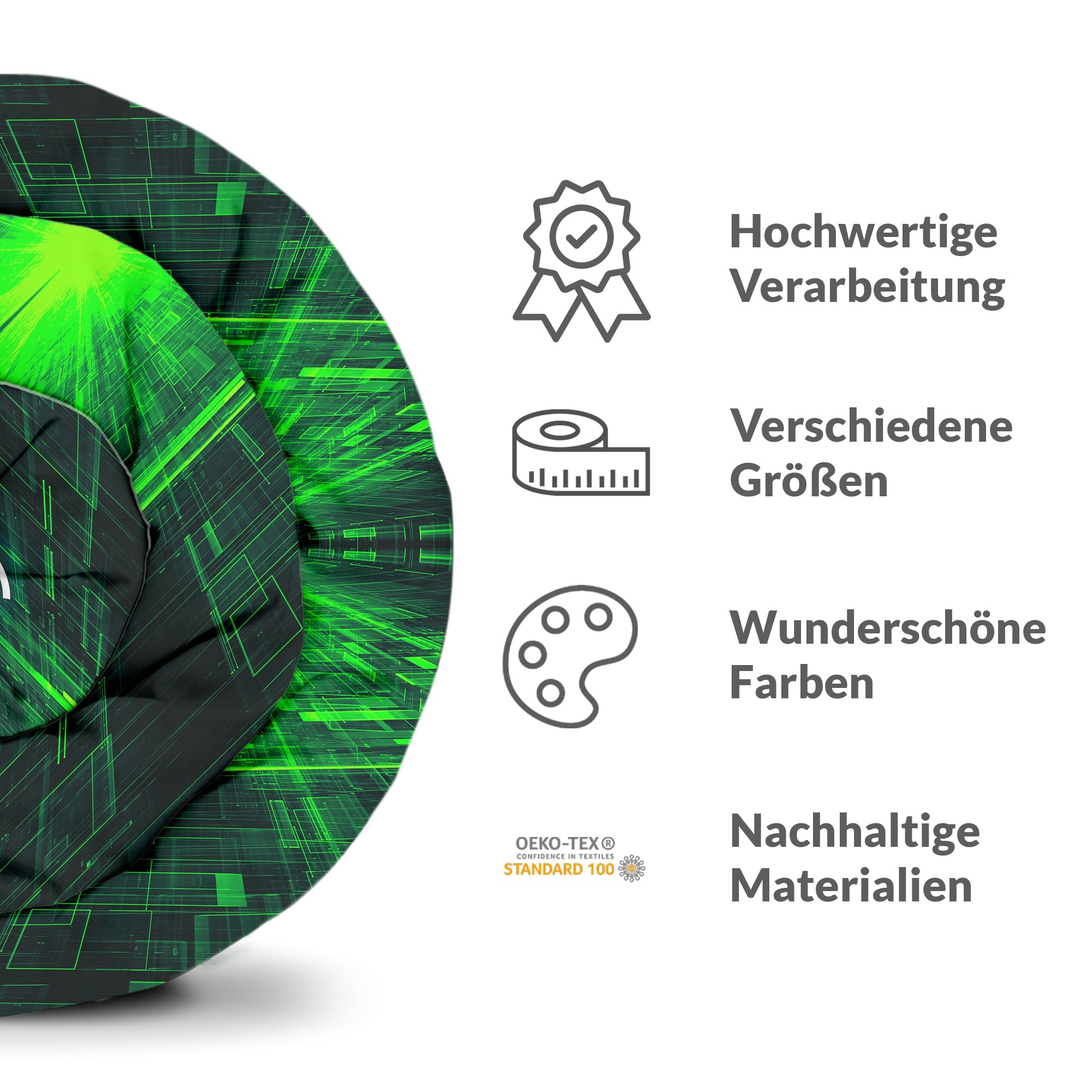 Manta terapéutica original - Funda de algodón verde con inscripción china