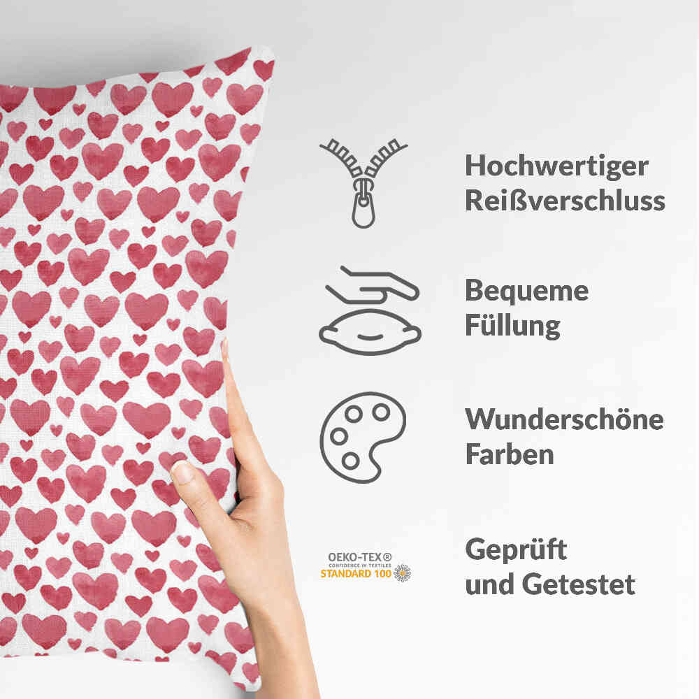 Almohada de salud Corazones rojos