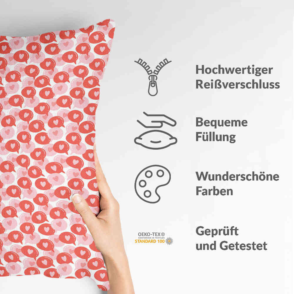 Almohada de salud con forma de bocadillo y corazón