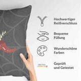 Almohada de salud gris con telaraña