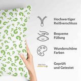 Almohada de salud Signos de interrogación verdes
