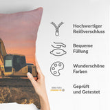 Almohada de salud tractor en el amanecer