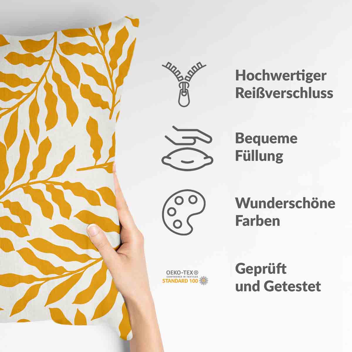 Almohada de salud con ramas amarillas